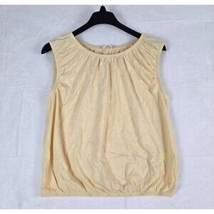 Madewell Bubble Tee Women Large Yellow Cotton Linen Large Cotton Linen